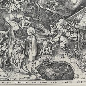 Bruegel, St James and Magician Hermogenes, Engraving, Bookplate, ~ 241229-WH 70
